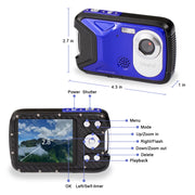 Waterproof Camera Underwater, Vmotal Full HD 1080P Waterproof Digital Camera 2.8" LCD 21MP Rechargeable Point and Shoot Cameras Underwater Camera for Snorkeling (Blue)