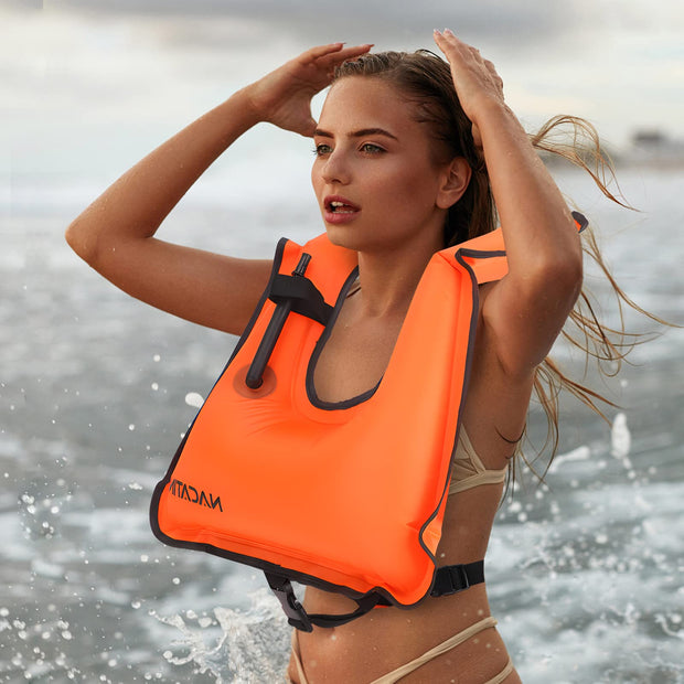 Inflatable Snorkel Vests for Adults - Portable Kayaking Buoyancy Inflatable Snorkeling Vest for Men & Women,Diving,Snorkeling,Swimming Safety (1 PCS)