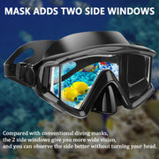 AQUA A DIVE SPORTS Diving mask Anti-Fog Swimming Snorkel mask Suitable for Adults Scuba Dive Swim Snorkeling Goggles Masks (Black)