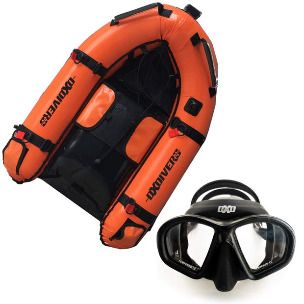 DXDivers Scuba Diving Spearfishing Inflatable Boat Float with Dive Flag & Air Pump Bonus Free MASK