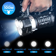 sofirn 10000 Lumen Scuba Diving Flashlight SD01 Pro Super Bright Waterproof Dive Light with Magnetic Control Switch