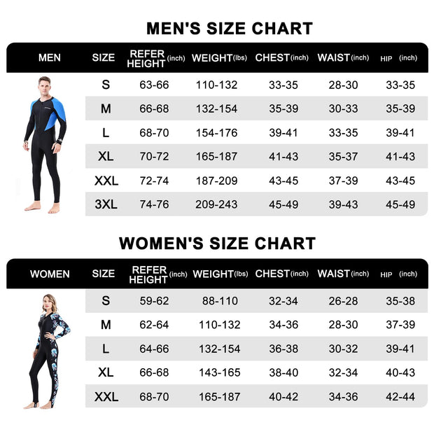 REALON Diving Skin Thin Wetsuit, Full Body Womens Mens and Youth Rash Guard Dry Wet Suits Swimsuit - Cold UV Sunsuit for Surfing Swimming Snorkeling Kayaking Scuba Water Sport