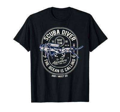 Vintage Retro Diver Distressed Scuba Diving T-Shirt