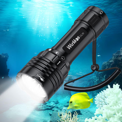 Wurkkos DL30 Dive Light Scuba Diving - Dive Flashlight Super Bright Max 3600 Lumen with 5000K 90CRI 100m Underwater Flashlight for Diving IPX-8 Waterproof Submersible Flashlight with USB Charger