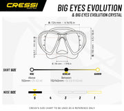 Cressi DS336950 Scuba Diving Big Eyes Evolution Mask Black/HD Mirrored Lenses, Black/Black, One Size