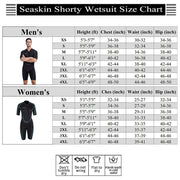 Womens 3mm Shorty Wetsuit, Premium Neoprene Front Zip Short Sleeve Diving Wetsuit Snorkeling Surfing (Women Black, L)