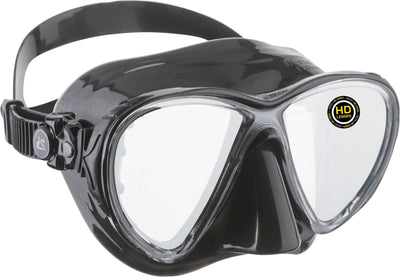 Cressi DS336950 Scuba Diving Big Eyes Evolution Mask Black/HD Mirrored Lenses, Black/Black, One Size