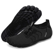 Racqua Water Shoes Quick Dry Barefoot Beach Aqua Sport Swim Surf Pool Hiking Diving Walking for Men Women Black 9.5 W/8.5 M