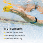 FINIS Zoomers Gold - Swimming Fins for Men and Women - Swim Flippers to Improve Cardiovascular Conditioning and Flexibility - Swim Fins for Swimming Accessories - F (Male 9–10/Female 10–11)